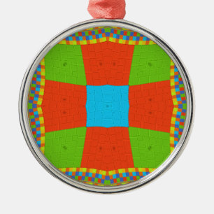 "Urban Quilt" European Geometric Pattern Art Metal Tree Decoration