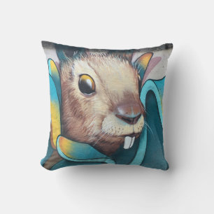 Urban Rabbit Art Urban Art Mural Bunny Rabbit Mura Cushion
