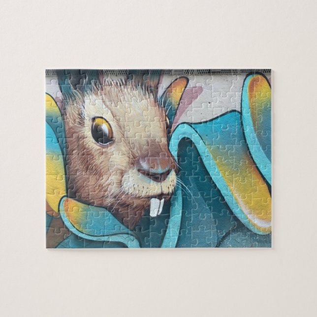 Urban Rabbit Art Urban Art Mural Bunny Rabbit Mura Jigsaw Puzzle (Horizontal)