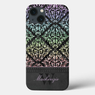 Urban Rainbow Damask Personalised iPad Air Case