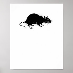 Urban Rat Stencil Graffiti Art Sticker  Poster