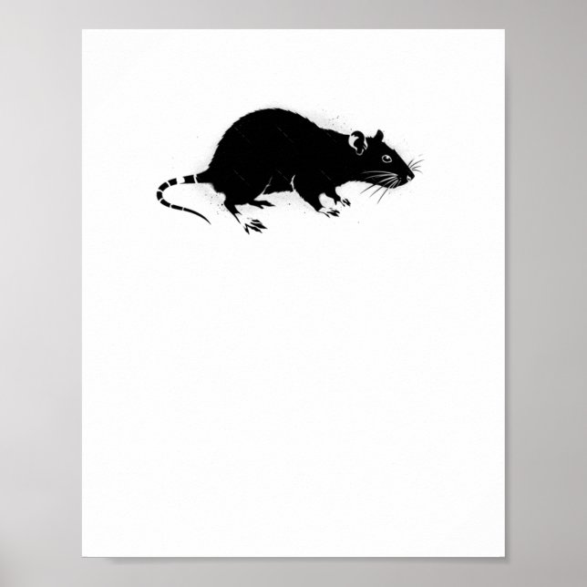 Urban Rat Stencil Graffiti Art Sticker  Poster (Front)