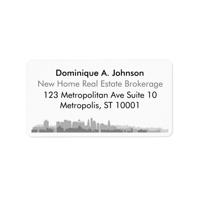 Urban Real Estate Custom Return Address Labels (Front)