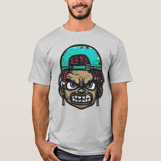 Urban Rebel: Graffiti Style Face T-Shirt (Front)