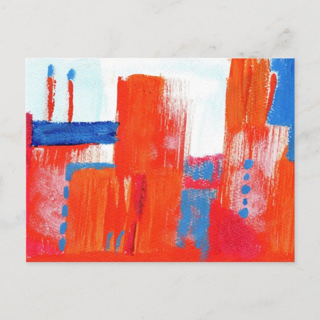 "Urban Red" Acrylic Art Postcard (Front)