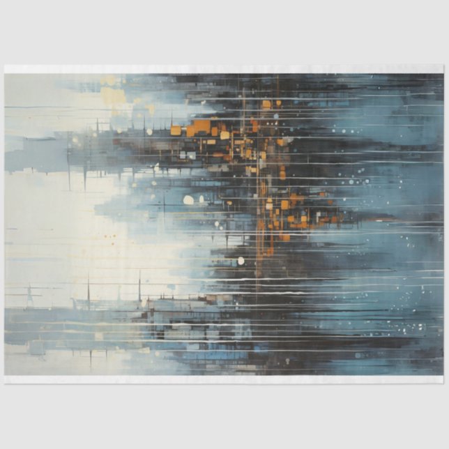 Urban Reflections City Scape Decoupage Tissue Paper (Front)