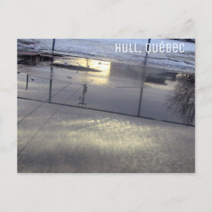Urban Reflections Hull Quebec Canada Fence Clouds Postcard