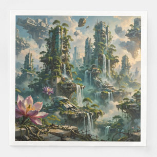 Urban Renewal Futuristic Post Apocalyptic City Napkin