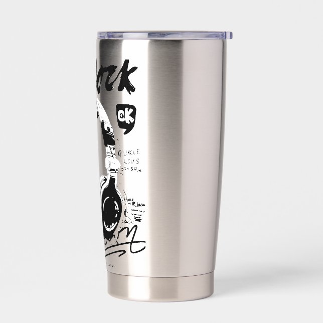 Urban Retro Headphone Vibe Illustration Insulated Tumbler (Left)
