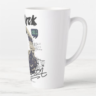 Urban Retro Headphone Vibe Illustration Latte Mug