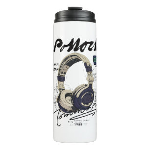 Urban Retro Headphone Vibe Illustration Thermal Tumbler