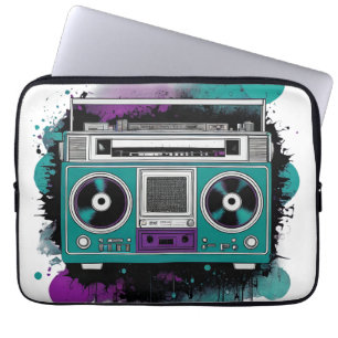 Urban Retro Style: Ghetto Blaster Laptop Sleeve