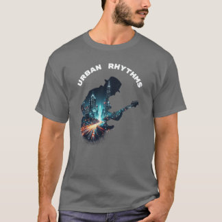 Urban Rhythms - Cityscape Guitar Music T-Shirt