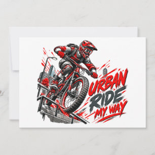 Urban Ride My Way – Extreme City Mountain Biking Thank You Card