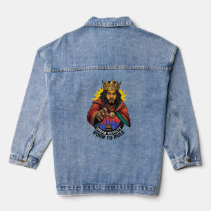 Urban Royalty Born To Rule King Graphic Men's T-Sh Denim Jacket