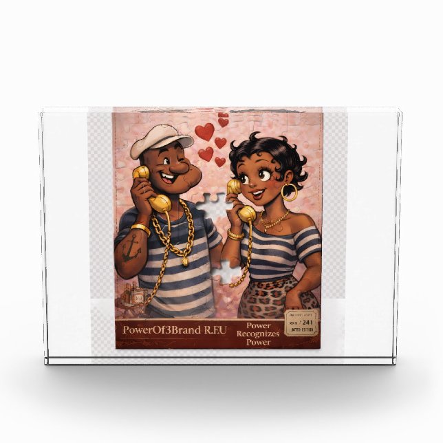 Urban Royalty Love – Afrocentric Power Couple Art Photo Block (Front)