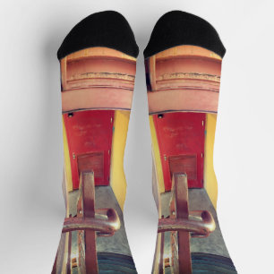 Urban Rustic Cityscape Secret Keeper Crew Socks