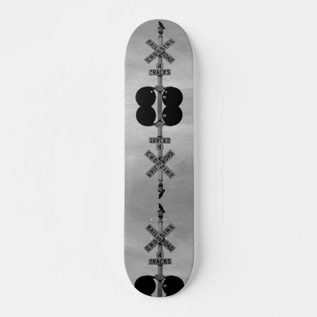 Urban Rustic Cityscape Waiting 3 Skateboard (Front)