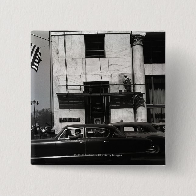 Urban scene in USA 15 Cm Square Badge (Front)