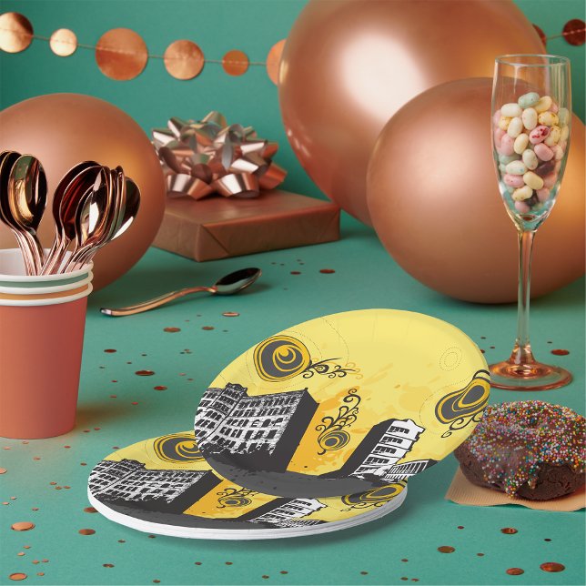 Urban Scene Paper Plates (Creator Uploaded)