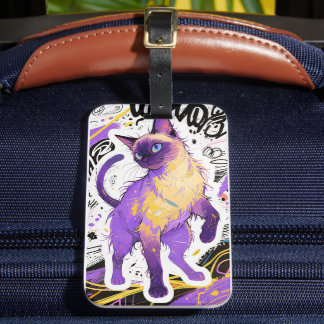 Urban Siamese Cat Luggage Tag