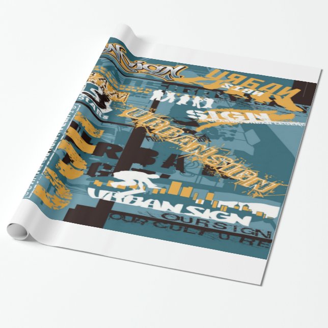 Urban Sign Wrapping Paper (Unrolled)