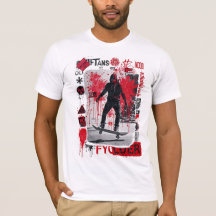 Urban Skater – Red Grunge Street Art T-Shirt