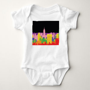 Urban Skyline: Night Rainbow Decor. Baby Bodysuit