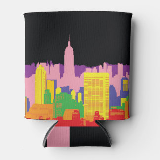 Urban Skyline: Night Rainbow Decor. Can Cooler