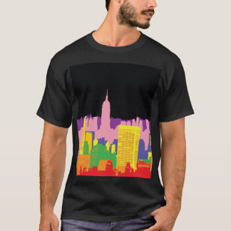 Urban Skyline: Night Rainbow Decor. T-Shirt