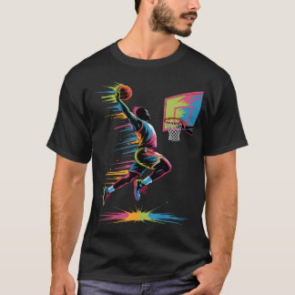 Urban Slam Dunk Art  Abstract Drip Basketball Grap T-Shirt