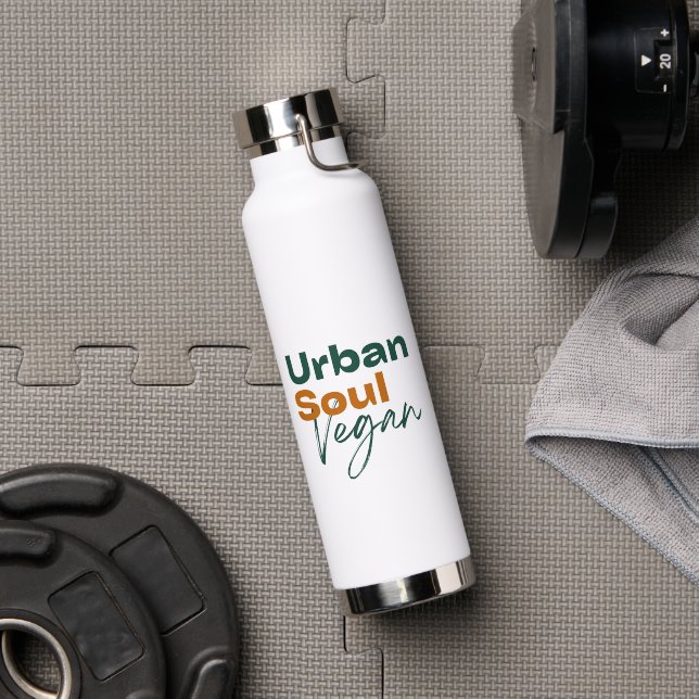 Urban Soul Vegan Minimalist Health and Wellness Water Bottle (Gym (Rotated))