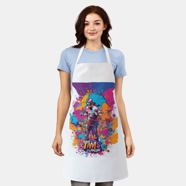 Urban Splash Runner – Comic Street Art Tee" Apron (Worn)