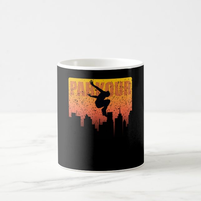Urban sports Parkour Street Jumper Skyline Flyer Coffee Mug (Center)