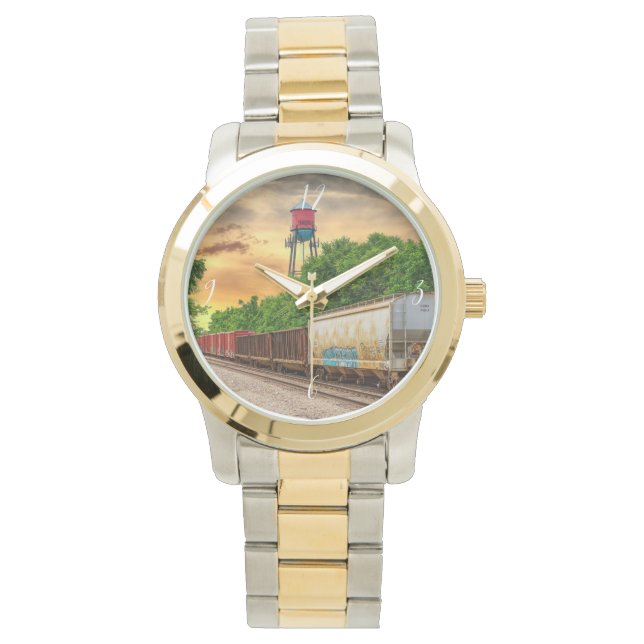 Urban Steam Punk Sunset Gold Watch (Front)