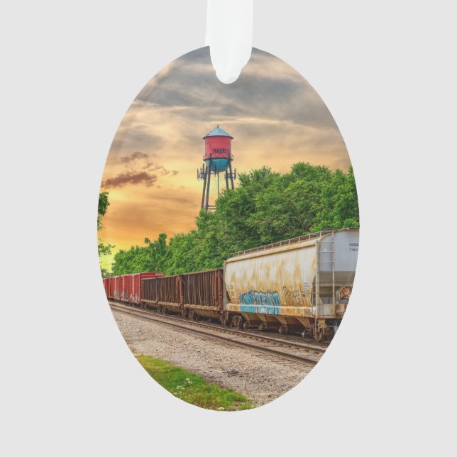 Urban Steam Punk Sunset Ornament (Back)