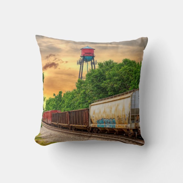 Urban Steam Punk Sunset Pillow (Front)