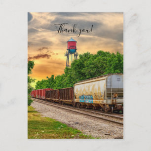 Urban Steam Punk Sunset Thank you Postcard
