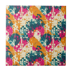 Urban Street Art Abstract Colour Block Pattern Tile