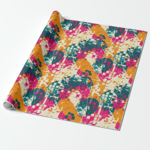 Urban Street Art Abstract Colour Block Pattern Wrapping Paper