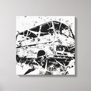 Urban Street Art Abstract Shattered Vintage Van Canvas Print