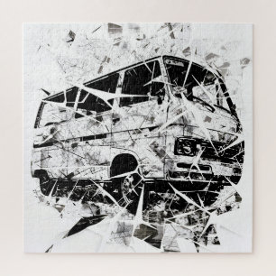 Urban Street Art Abstract Shattered Vintage Van Jigsaw Puzzle