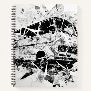 Urban Street Art Abstract Shattered Vintage Van Notebook