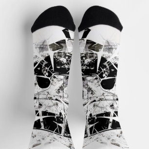 Urban Street Art Abstract Shattered Vintage Van Socks