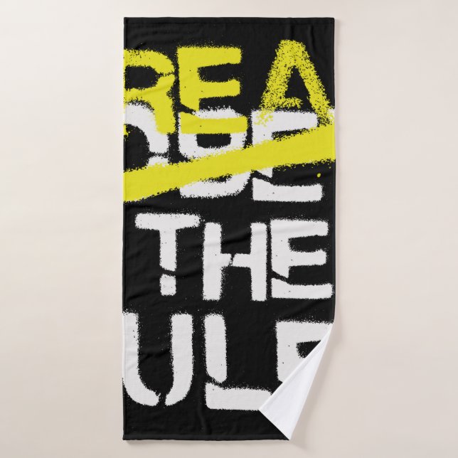 Urban street art break the rules stencil graffiti  bath towel (Bath Towel)