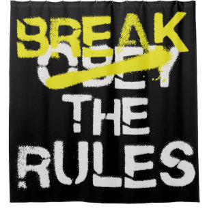 Urban street art break the rules stencil graffiti  shower curtain