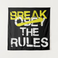 Urban street art break the rules stencil graffiti
