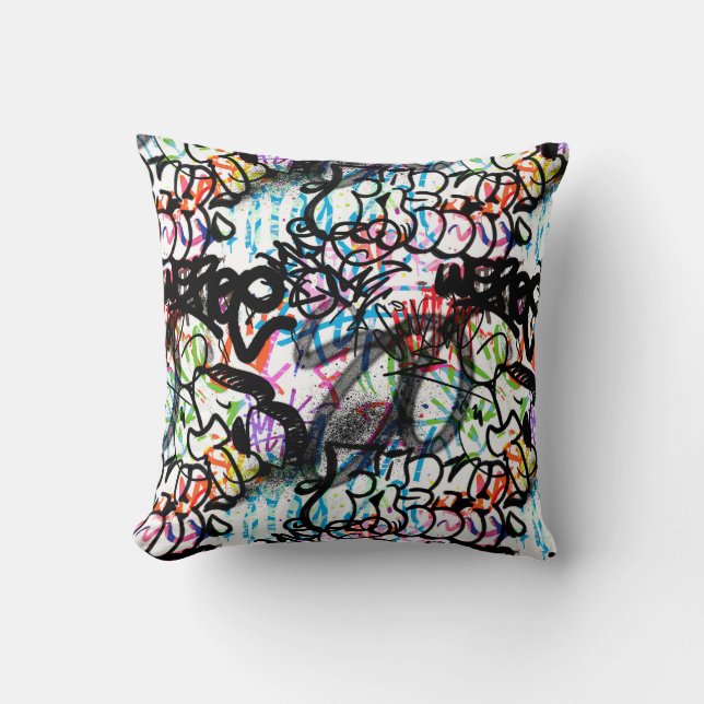 Urban street art Graffiti art pattern Cushion (Front)