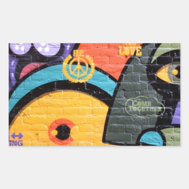 Urban Street Art-Graffiti Rectangular Sticker (Front)