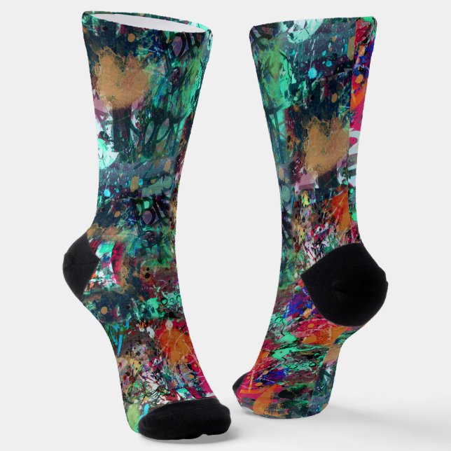 Urban Street Art Graffiti Socks (Angled)